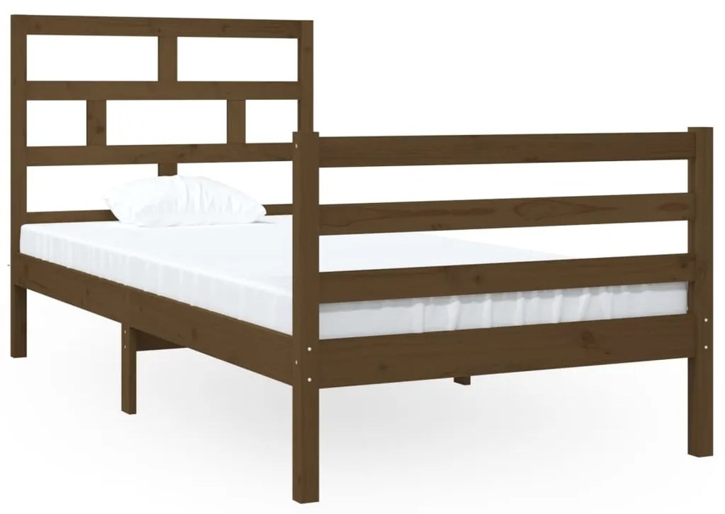 3101251 vidaXL Cadru de pat Single 3FT, maro miere, 90x190 cm, lemn masiv
