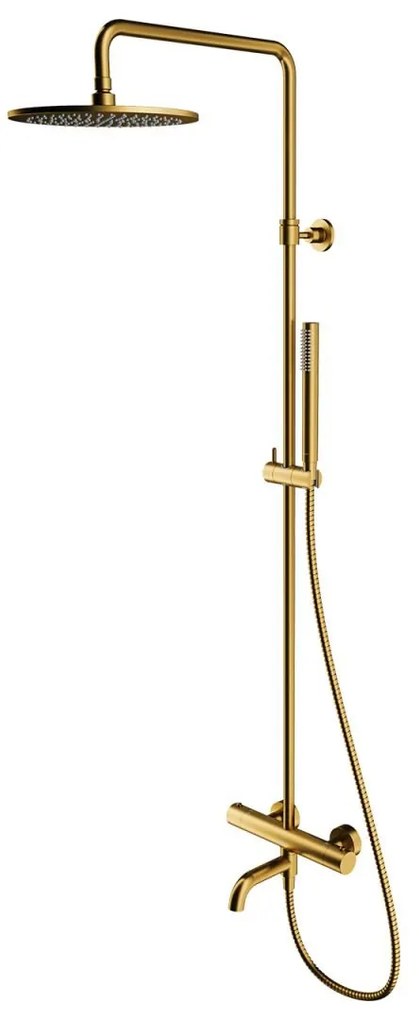 Omnires Y set cada si dus perete cu termostat da auriu Y1234GLB
