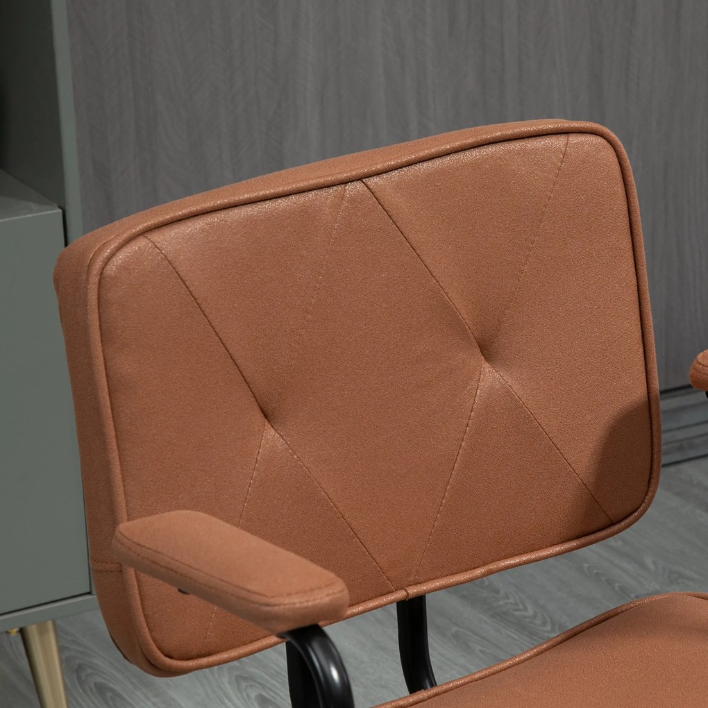 Vinsetto Scaun de birou cu rotile, scaun de birou reglabil inaltime cu functie de leganare rotire 360° inclinabil spuma maro 61 x 58 x 82-91 cm | Aosom Romania