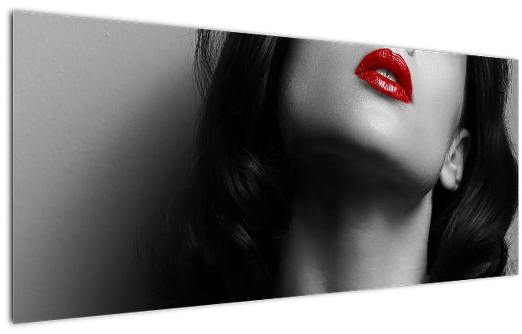 Tablou - Portretul unei femei cu ruj roșu (120x50 cm)