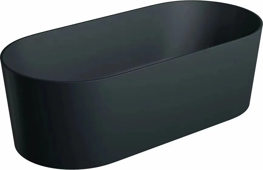 Cada freestanding Omnires Ovo M+ negru/lava 160x75 cm