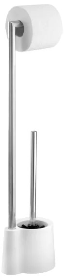 WENKO 22989100 - Perie WC AVOLA 13x70 cm inox/alb/argintiu