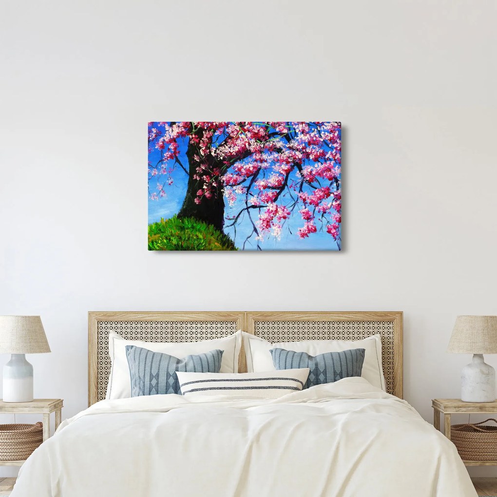 Tablou - Cireș înflorit - pictură (90x60 cm)