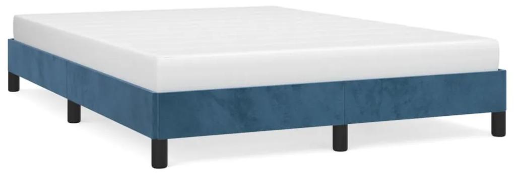 346980 vidaXL Cadru de pat, albastru închis, 140x200 cm, catifea
