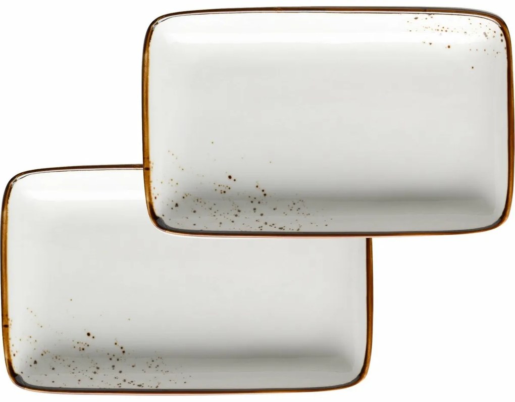 Mäser Set tavă din 2 piese Pintar Puncte maro alb21 x 13 x 3 cm
