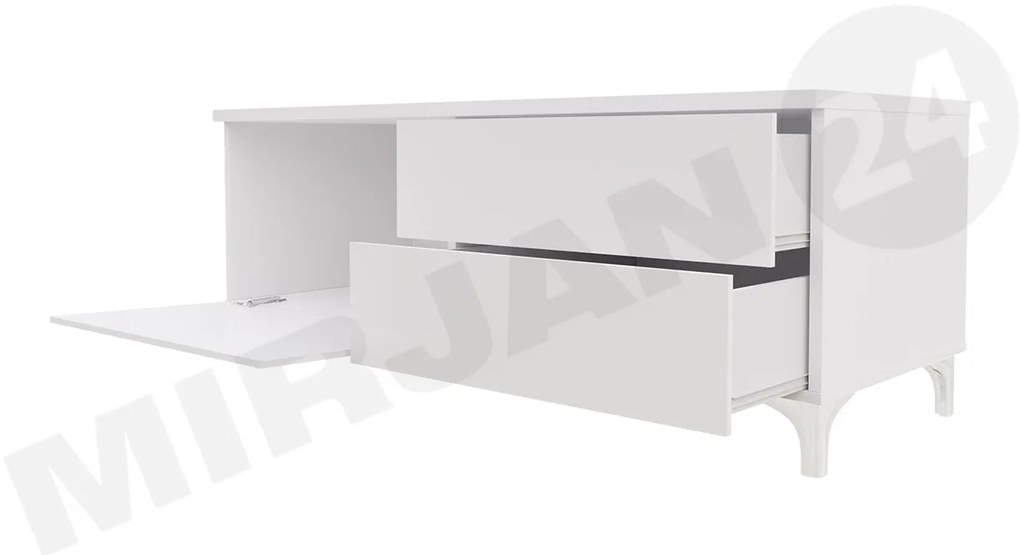 Set 2 mese TV Clea XI W Double (Alb + lucios Alb) (cu iluminat LED albastru). 1106201