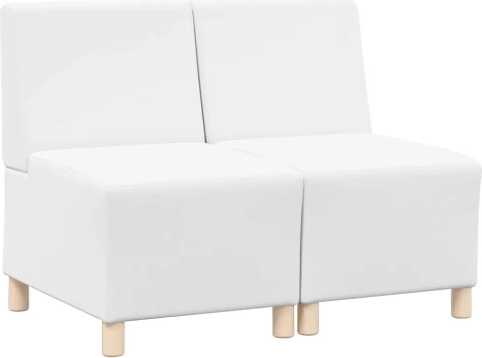 vidaXL Unitate Sofa Modulară Fără Brațe 2 pcs Alb 55 x 74 x 82 cm