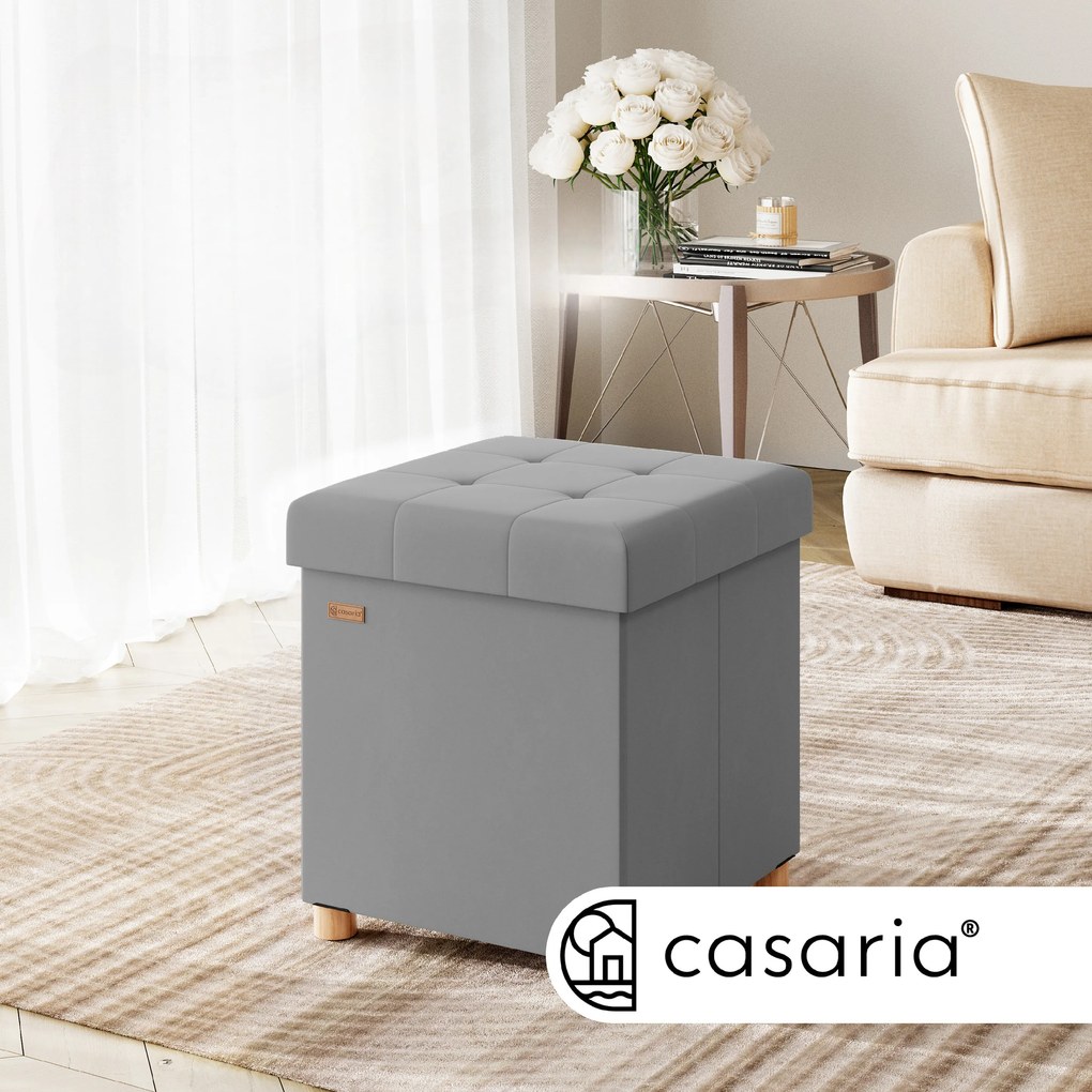 Deuba Taburet cu spațiu de depozitare 42x38x38 cm - gri