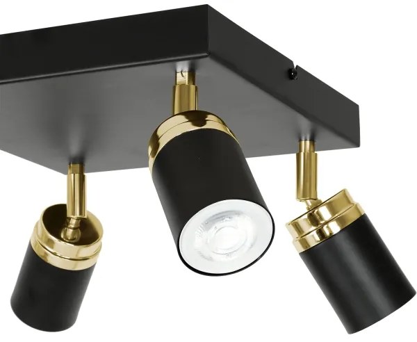 Spot RENO 4xGU10/60W/230V negru/auriu