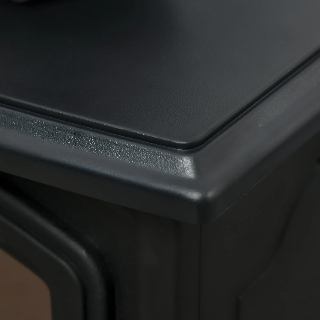 HOMCOM Șemineu Electric Portabil 1000W/2000W din ABS și Sticlă Negru | Aosom Romania