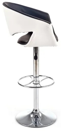 Scaun de bar 115x60 cm alb/negru/crom