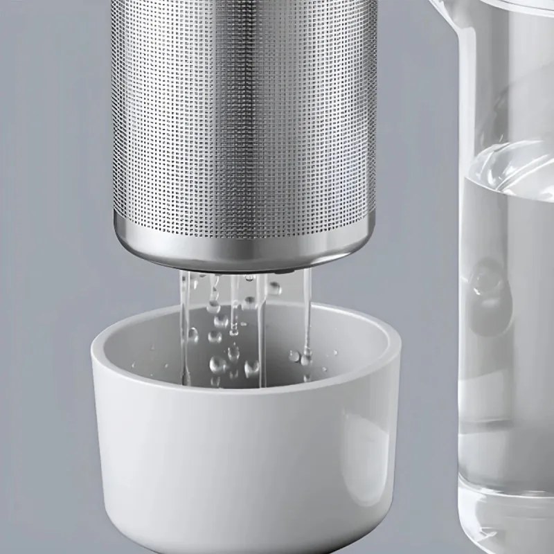 Cana cu infuzor pentru ceai BUYDEEM CD2001, 500 ml, Otel inoxidabil, Design elegant, Gri