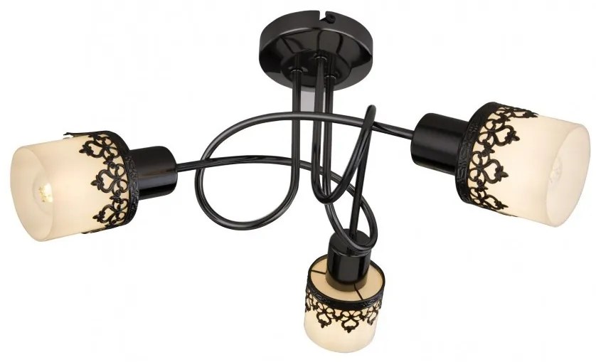 Lustra aplicata cu 3 spoturi design romatic LACEY negru/alb/crom 5343 RX