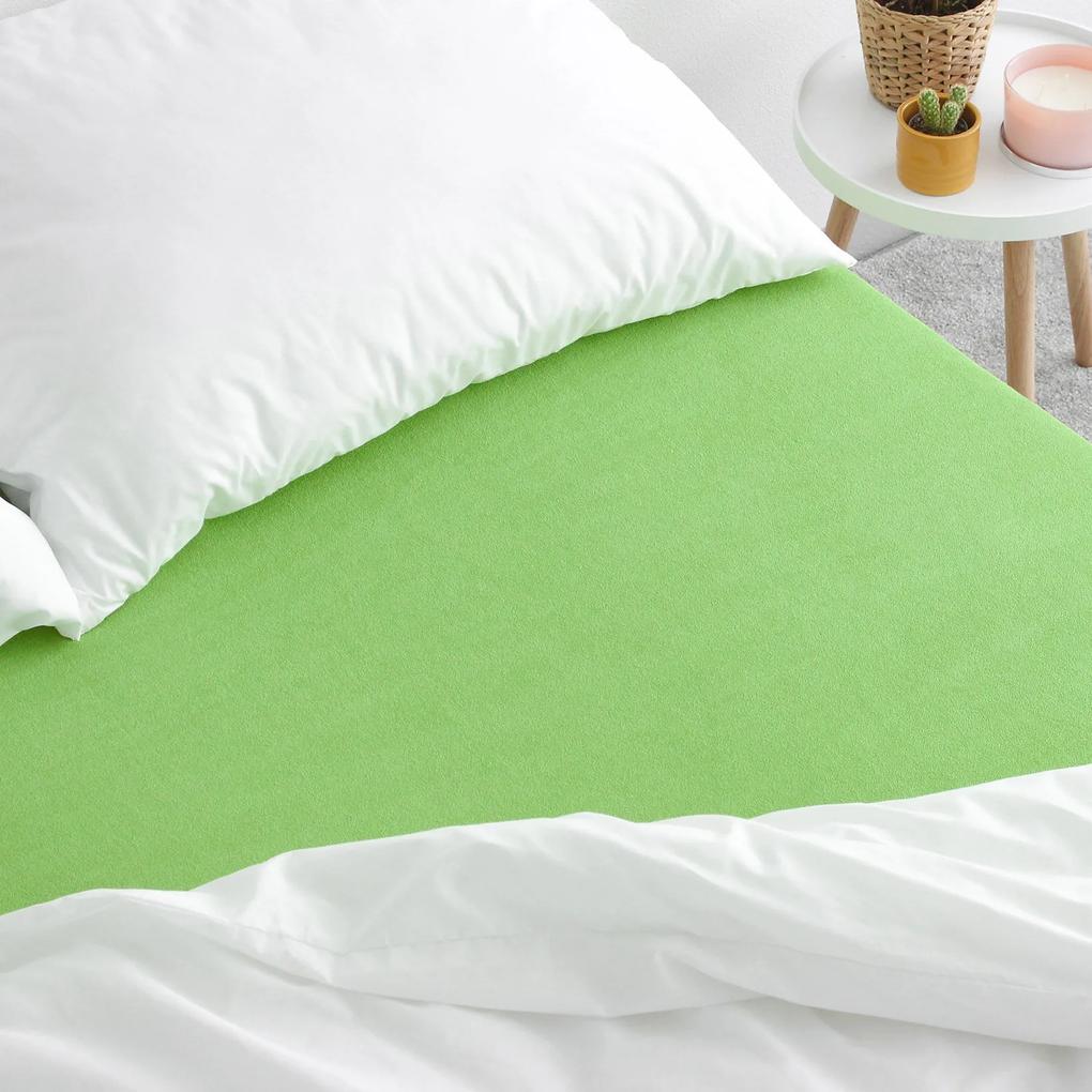 Goldea cearceafuri de pat din terry cu elastic - verde deschis 160 x 200 cm