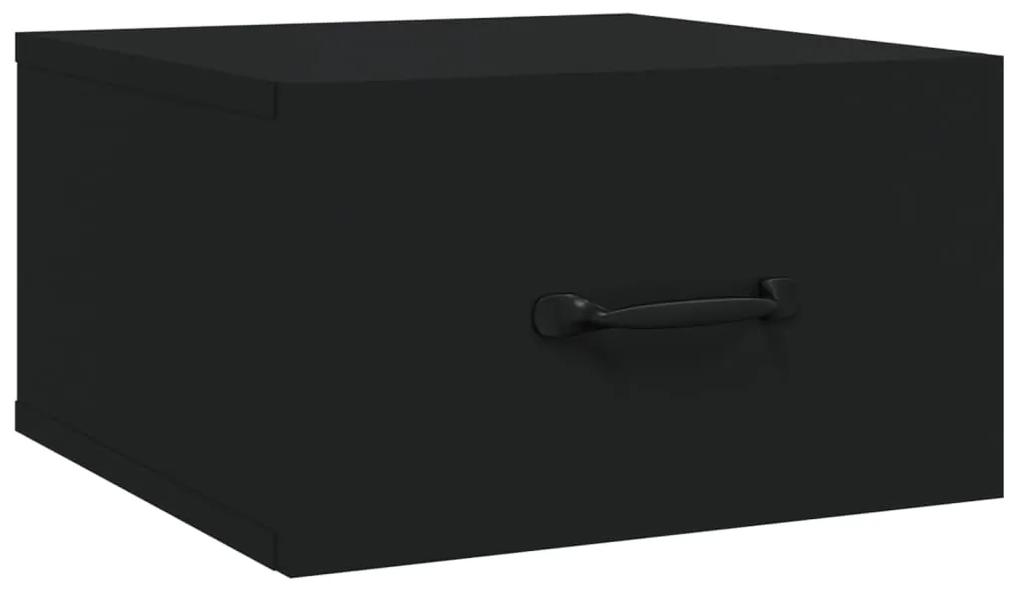 Noptiere de perete, 2 buc., negru, 35x35x20 cm