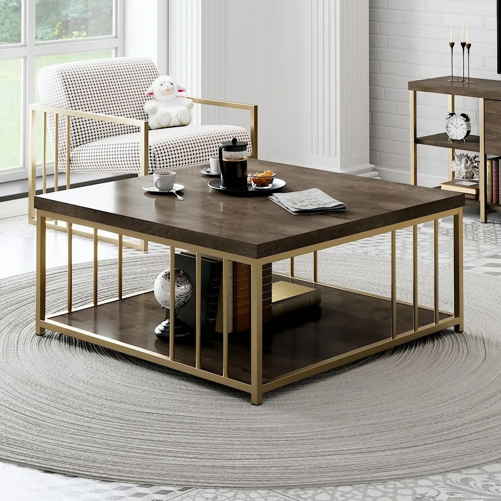 Măsuță de conferință Zenn Walnut and Gold
