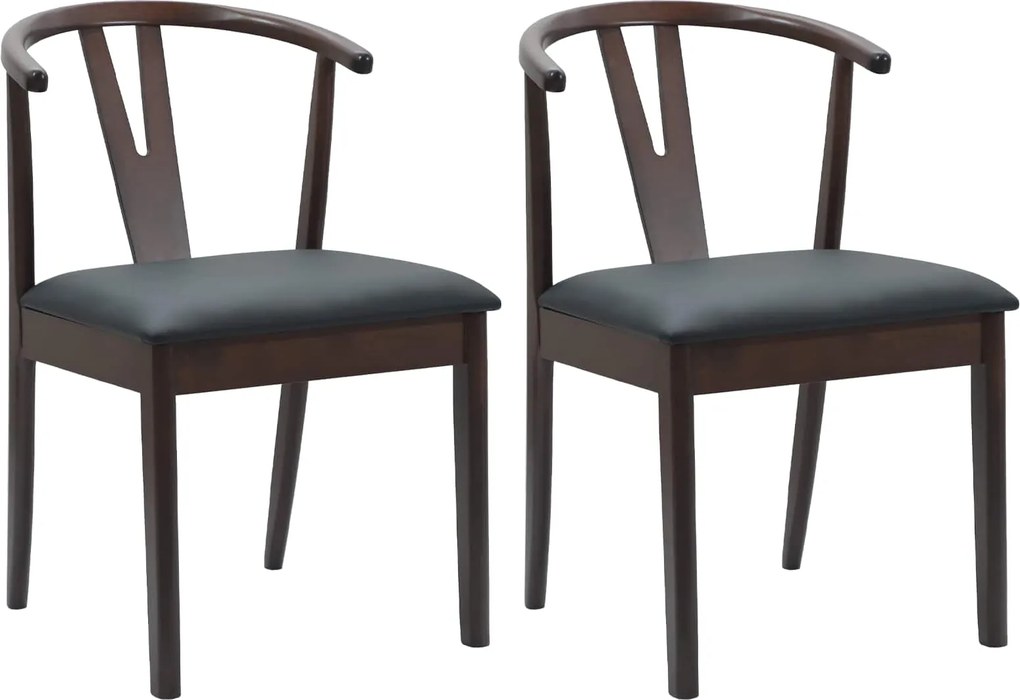 vidaXL Scaun de sufragerie 2 pcs Maro deschis și negru