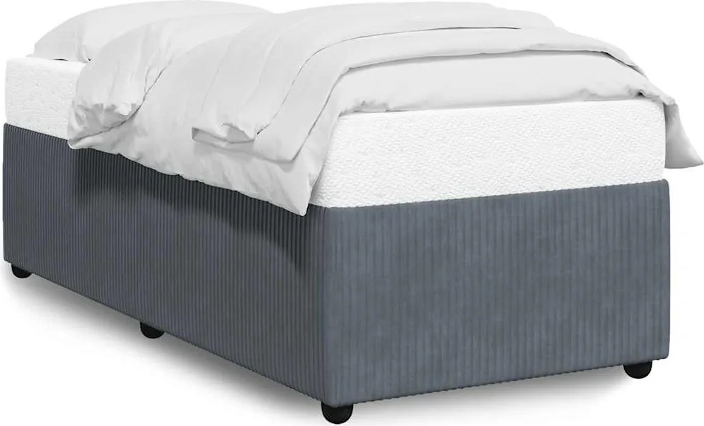 vidaXL Cadru de pat fără saltea, gri închis, 90x190 cm, catifea