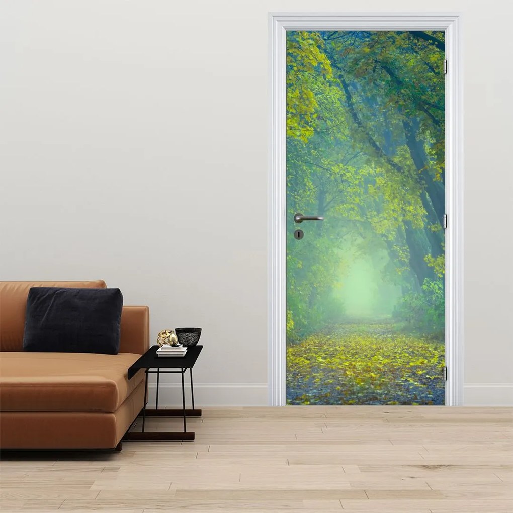 Fototapet pentru ușă - Drum mărginit de copaci (95x205cm)