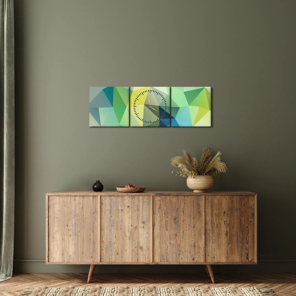 Tablou abstracțiunii geometrice (cu ceas) (90x30 cm)