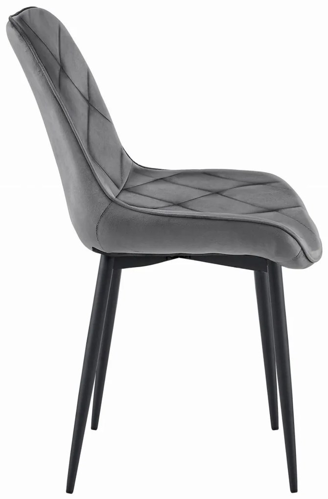 OFERTA Scaun de masă din catifea TOR, gri inchis categorie II.