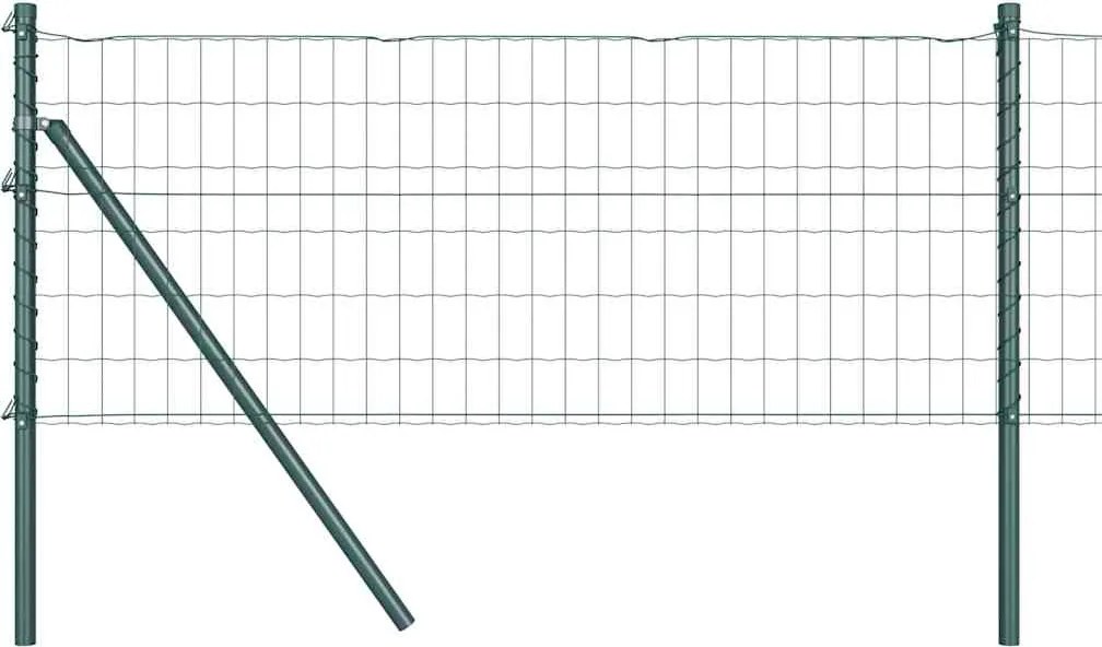 vidaXL Gard cu Stâlp Verde 0,6 x 25 m Oțel și PVC