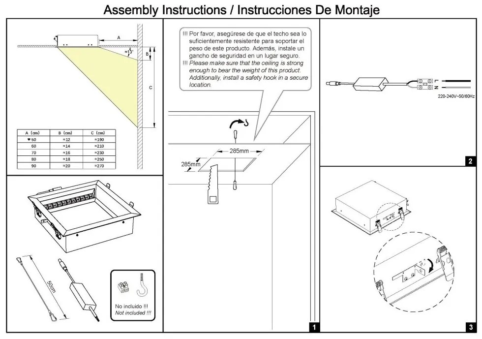 Panou incastrabil LED efect vizual luminator cer albastru BLUE SKY 30x30cm