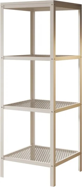 Raft metalic pentru carti, 40x113.4x40 cm, Reli, ADRK Furniture (Culoare: Negru / Alb Lucios)