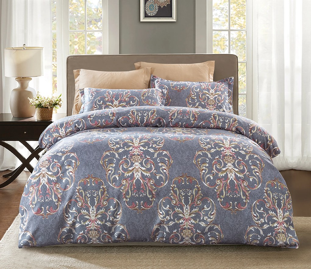 Lenjerie de pat din flanel Culoare gri, MAVIS