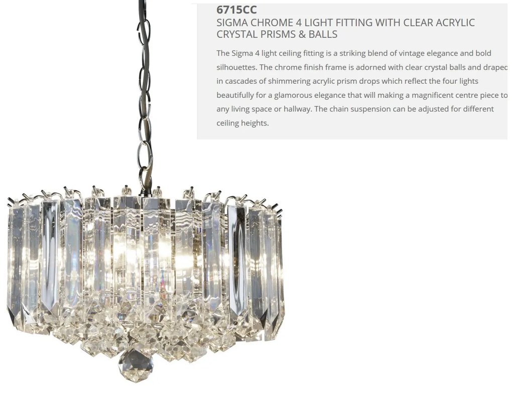 Lustra / Pendul modern design elegant Sigma 4L 6715CC SRT
