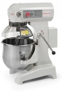 Mixer planetar spirala cu vas detasabil 1 viteza echipat cu roti pivotante vas, capac si spirala din inox 18 10,20 litri 750 W, Viteza bol   carlig: 19 193 rpm, 400x500x (H) 850 mm