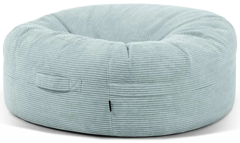 Fotoliu bean bag verde mentă cu tapițerie din catifea reiată Roll 135 – SLOWDOWN