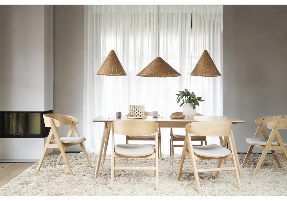 Masă de dining extensibilă cu blat cu aspect de lemn de frasin 190x90 cm Yumi - Rowico