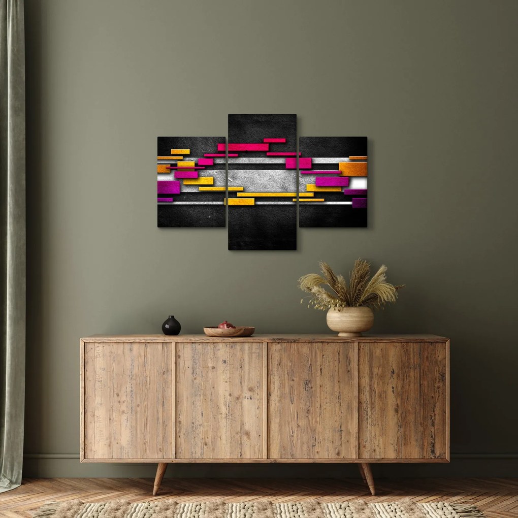 Tablou - Abstrac colorat, fundal negru (90x60 cm)