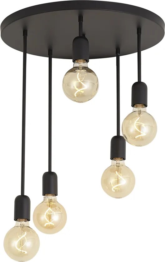 Plafoniera moderna neagra cu 5 lumini - Facil