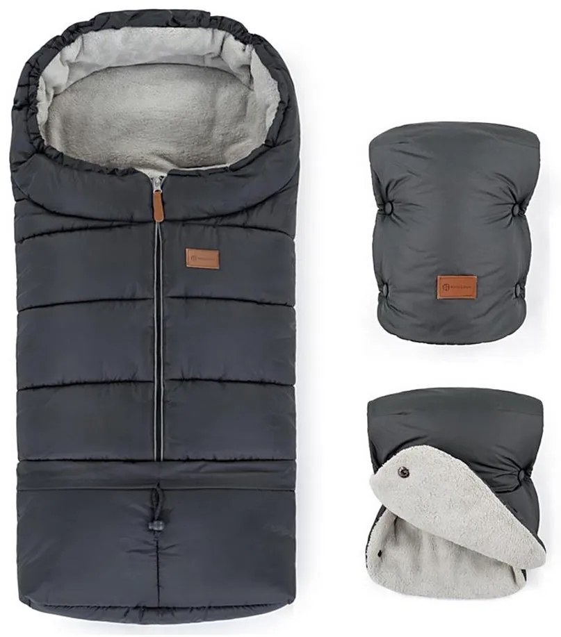 PETITE&MARS - Set sac de iarnă 3în1 JIBOT + mânuși JASIE gri