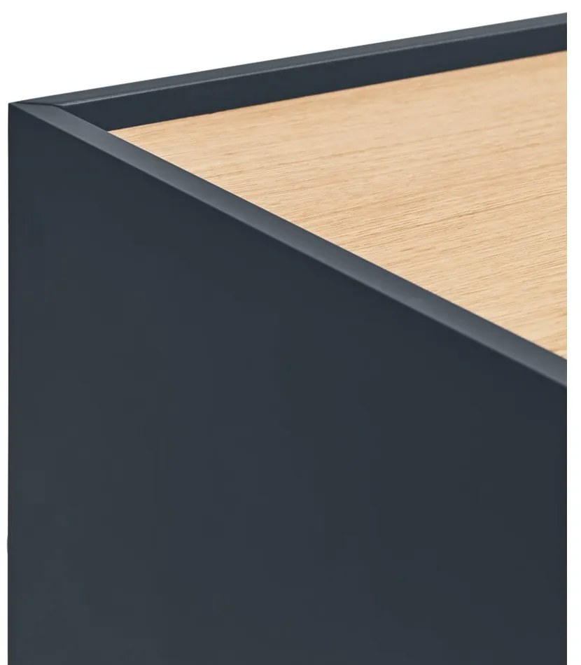 Comodă TV gri antracit-natural cu aspect de lemn de stejar 180x45 cm Otto – Teulat