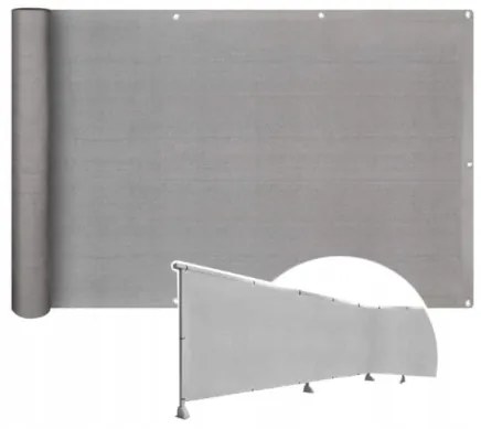 Paravan pentru balcon 0,8x5 LIGHT GREY PES Shield