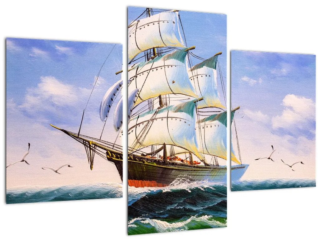 Tablou - Vapor pe valuri (90x60 cm)