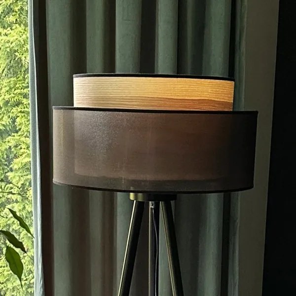 Lampadar WOOD Duolla BOHO 1xE27/15W/230V d. 45 cm negru/bej