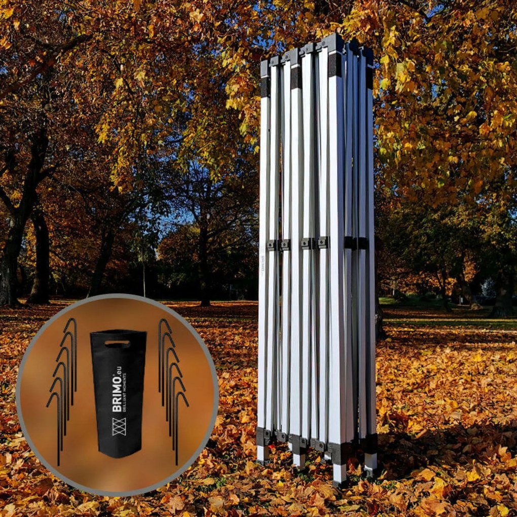 Cort tip foarfecă 3x6 m ALU fără pereți - Cadru din aluminiu, Impermeabil - fără pereți - Roșu