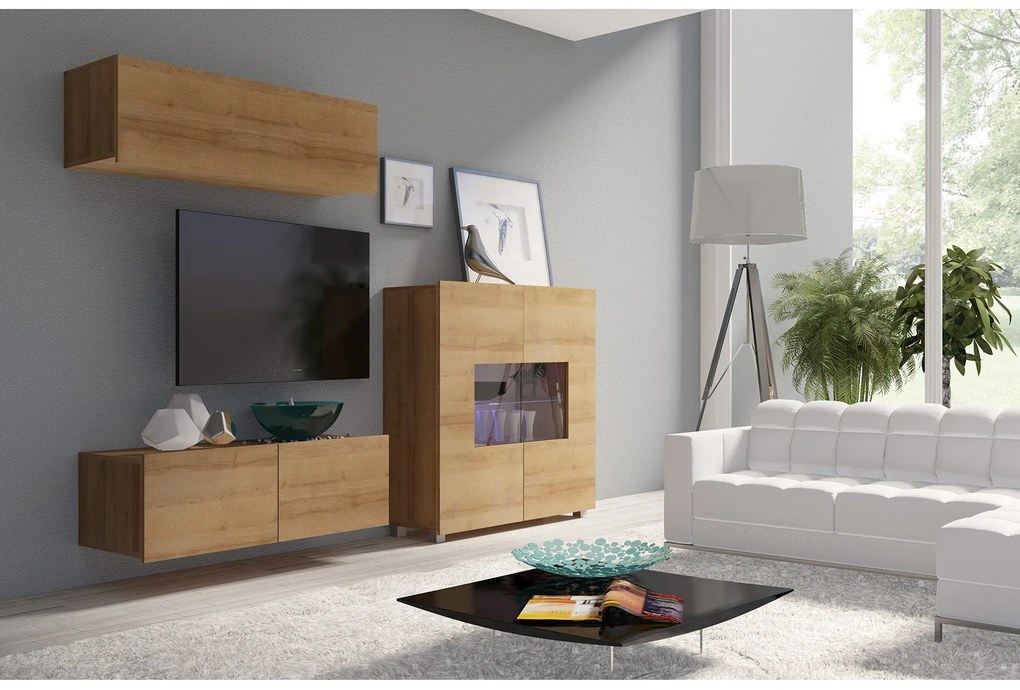 Mobilier living Calabria C9 (Stejar auriu) (fără iluminat). 1051626