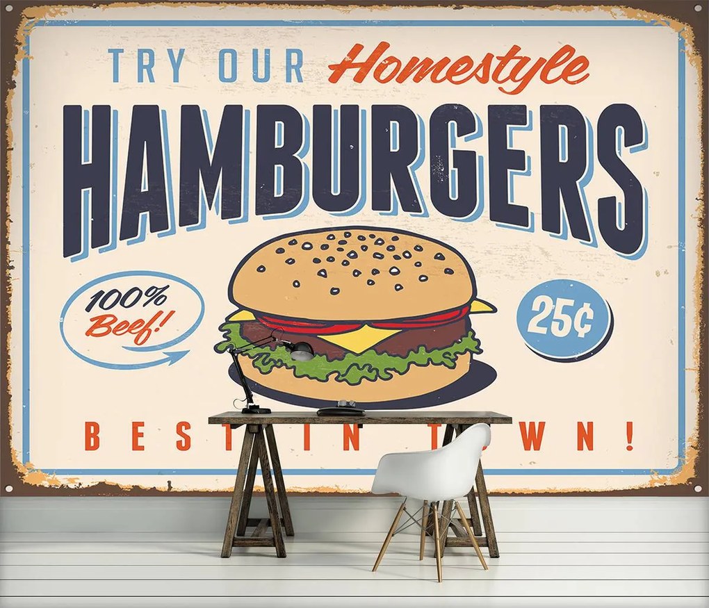 Fototapet - Fast Food - Cele mai bune hamburgeri (152,5x104 cm)