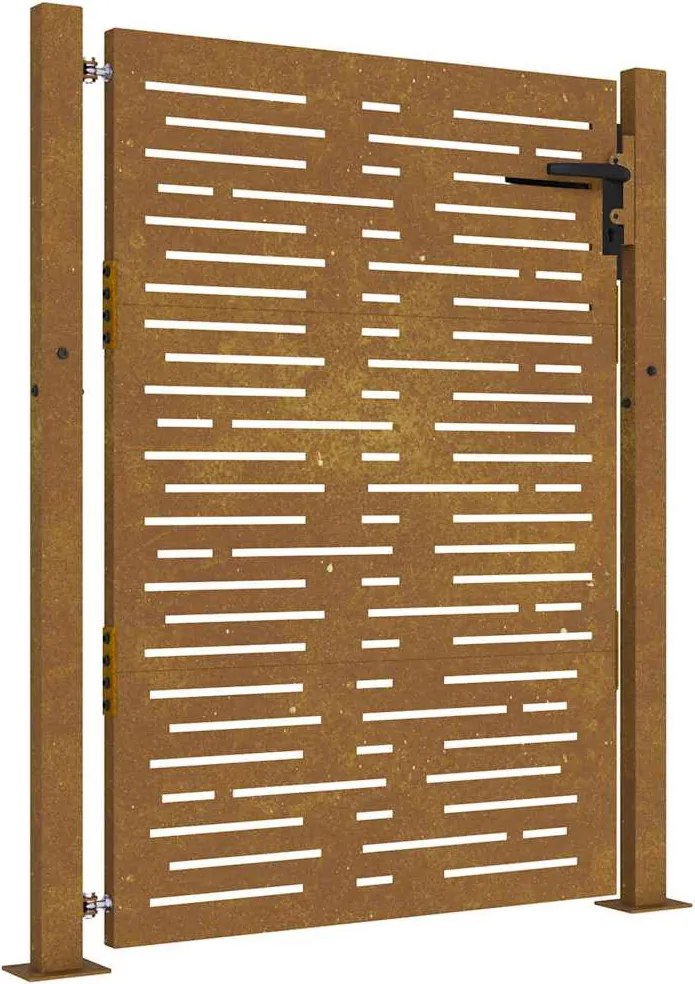 vidaXL Poartă de grădină 100x150 cm, oțel Corten, design pătrat