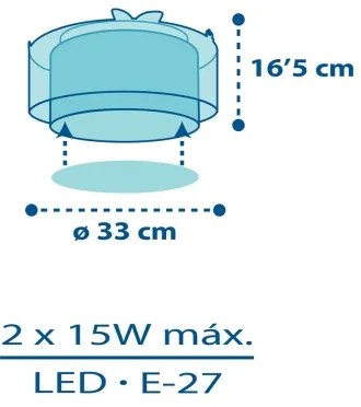Plafonieră pentru copii JUNGLE 2xE27/15W/230V Dalber 76116