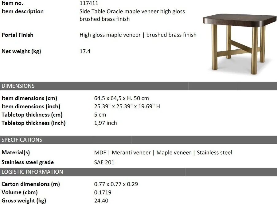 Masuta laterala design LUX Oracle