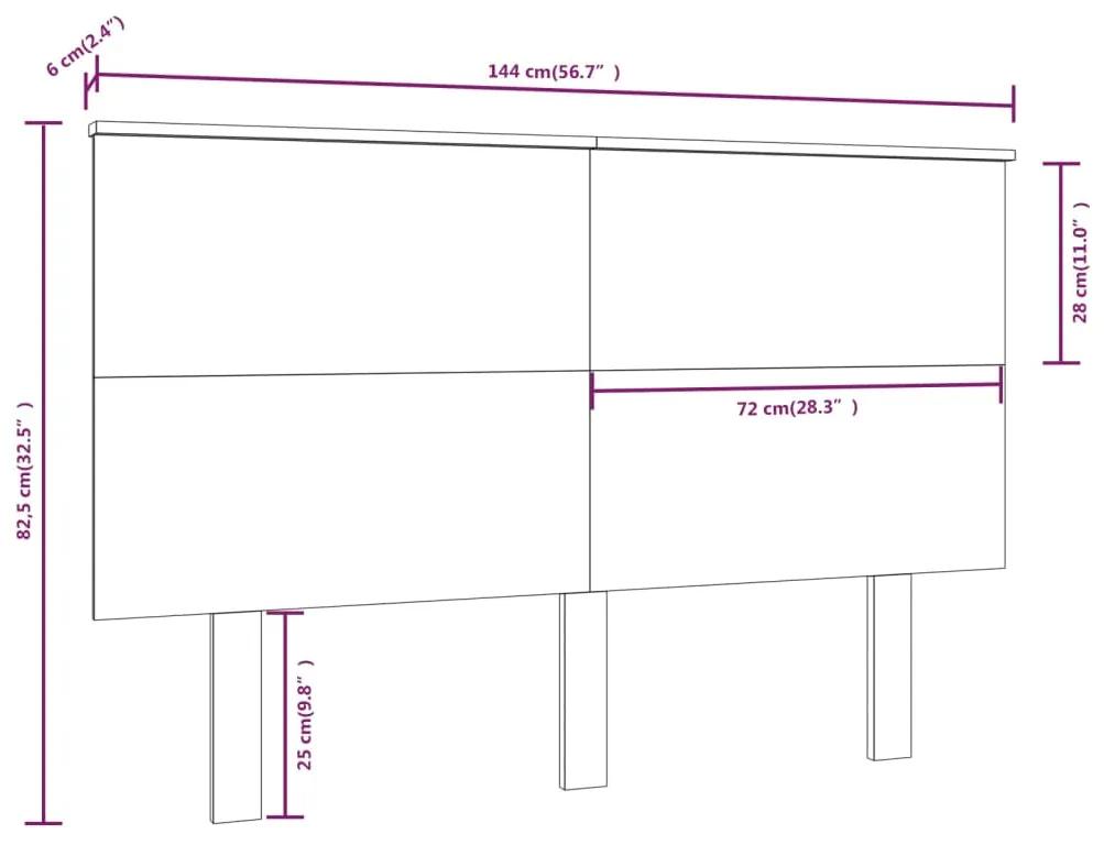 Tablie de pat, gri, 144x6x82,5 cm, lemn masiv de pin Gri, 144 x 6 x 82.5 cm, 1