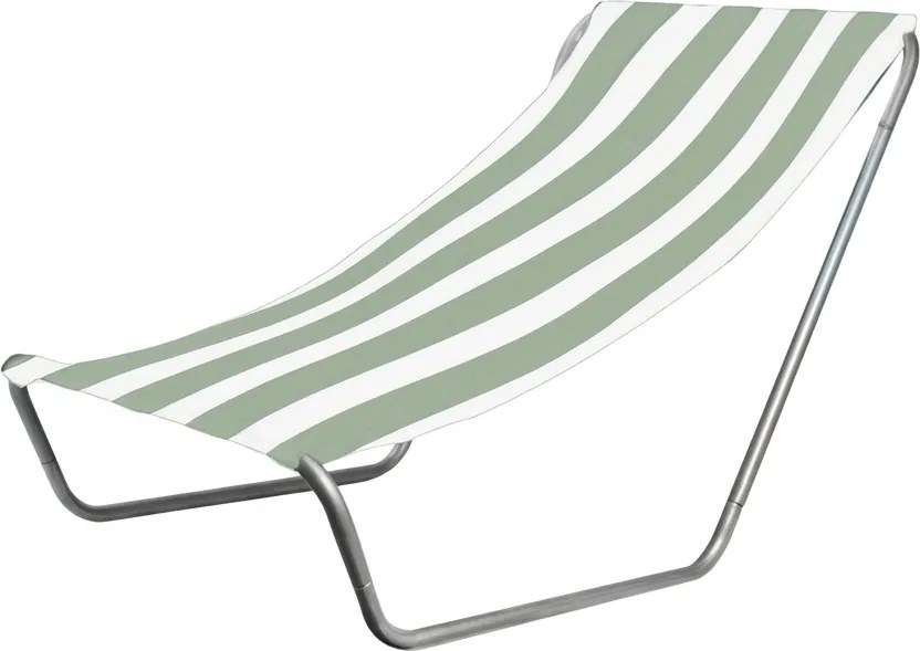 Sezlong pliabil de plaja SAND, dungi verde deschis