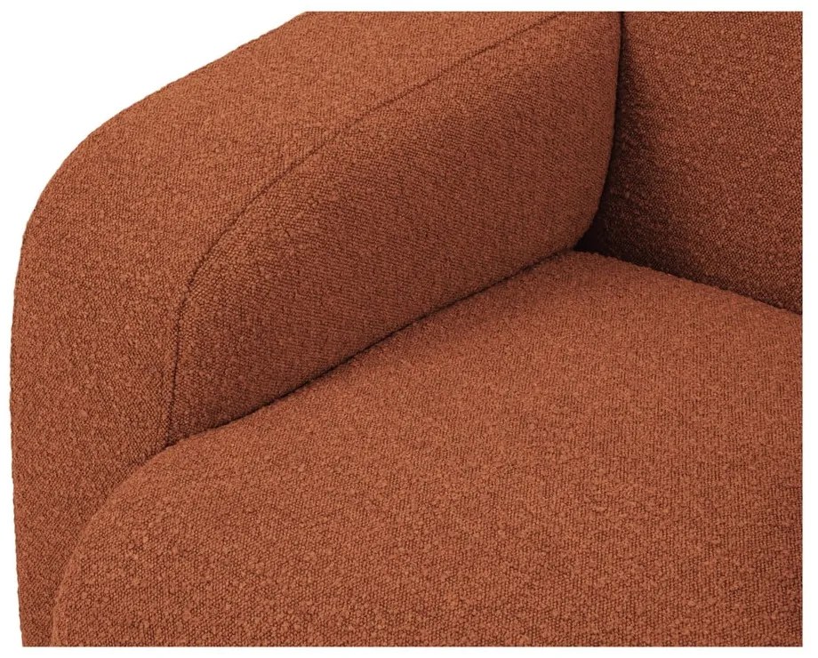 Colțar maro cu tapițerie din stofă bouclé (colț dreapta) Molino – Micadoni Home