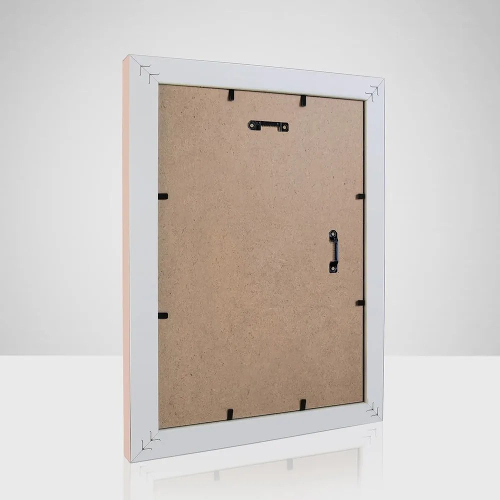 Ramă foto roz-deschis de perete din plastic 34x44 cm